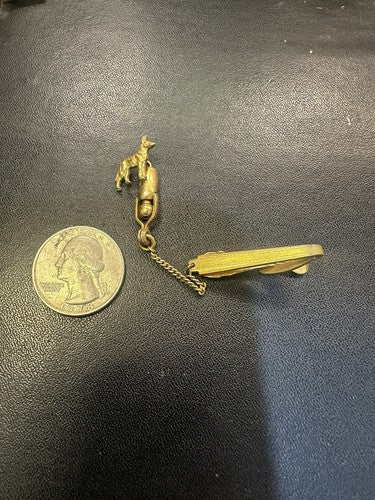 Vintage German Shepherd Dog Ascot Tie Guard Tie Tack Pin Hickok ~ 1930s