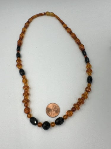 Honey Vintage Amber Beads Necklace Butterscotch Polished Faceted 16.7g