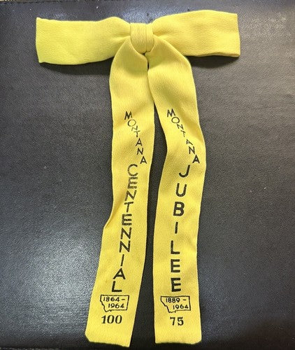 RARE Montana Territorial Centennial Statehood Jubilee 1964 Western Bow Tie 8”