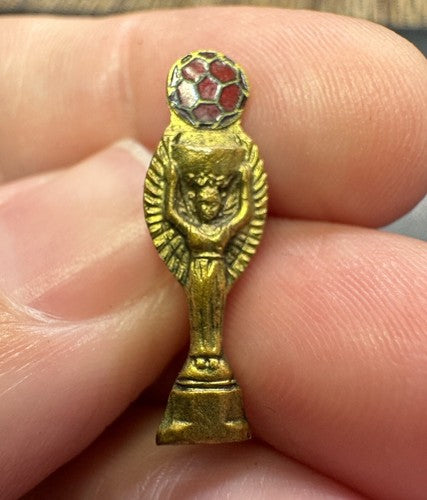 RARE Vintage WORLD CUP Jules Rimet Trophy PIN Red Enamel Football Soccer FIFA
