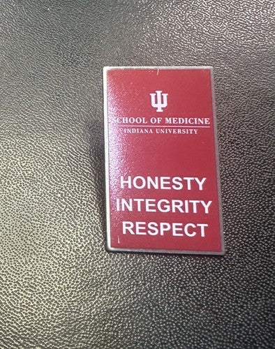 Indiana University School of Medicine IU Hoosiers Logo Red Enamel Pin