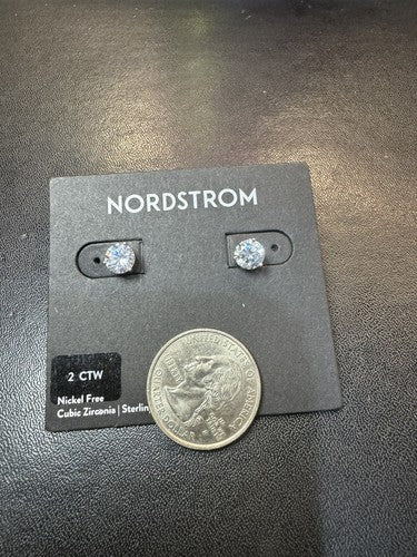 Nordstrom 2ct tw Cubic Zirconia Earrings in Platinum 233807 $46