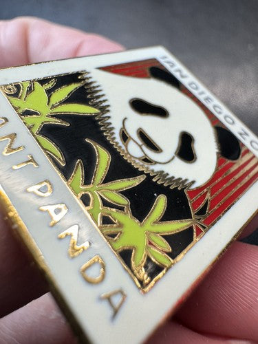 San Diego Zoo Giant Panda Enamel Pin Vintage Souvenir Brooch