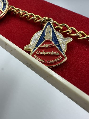 Vintage 1980's Early Space Shuttle Program Charm Bracelet New In Box