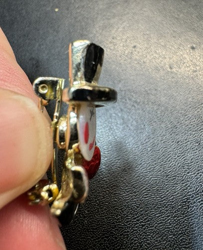 Pair of Vintage Mother of Pearl Face Clown Scatter Pins