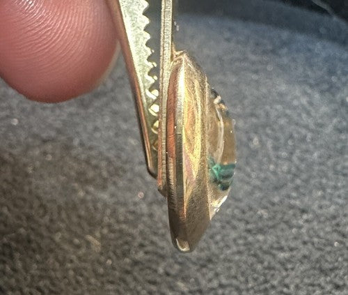 Amazing Statue of Liberty Reverse Carved Crystal Gold Tone Tie Tack Clip