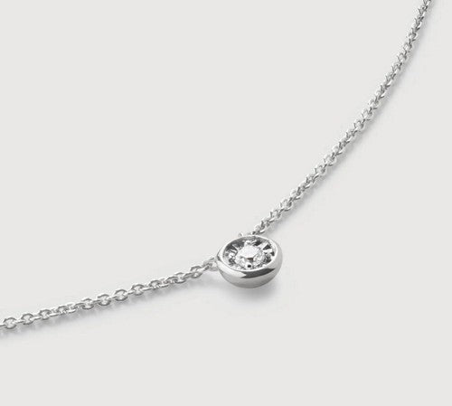 Monica Vinader Diamond Essentials Necklace Adjustable Sterling Silver $250