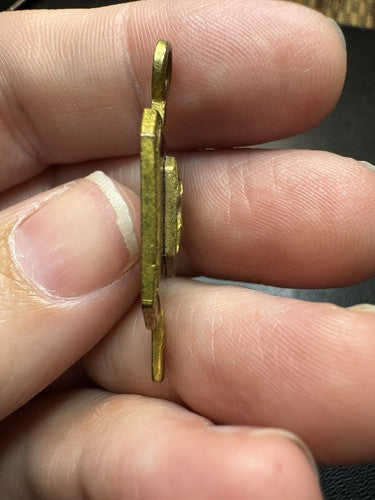 Antique Gold Tone Cloisonné Baseball Key Fob Olympic Trophies Co. NY