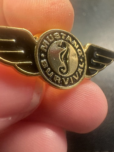 Gold Mustang Survival Wings Pin Canada Marine Gear