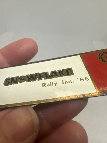 1966 Sports Car Club of America Snowflake Rally Badge Emblems