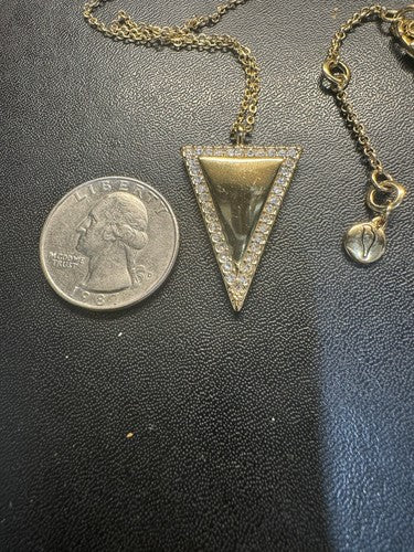 Chloe and Isabel Pavé Triangle Long Pendant Necklace N334G