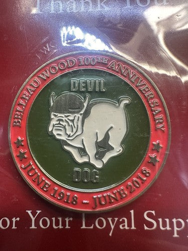 US Marine Corps Belleau Wood 100th Anniversary Challenge Coin USMC June 2018