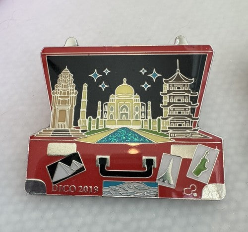 4x Destination Imagination DI Trading Pin 2019 Colorado Suitcases Continents USA