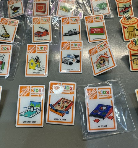 Lot of 71 The Home Depot Kids Workshops Lapel Pins
