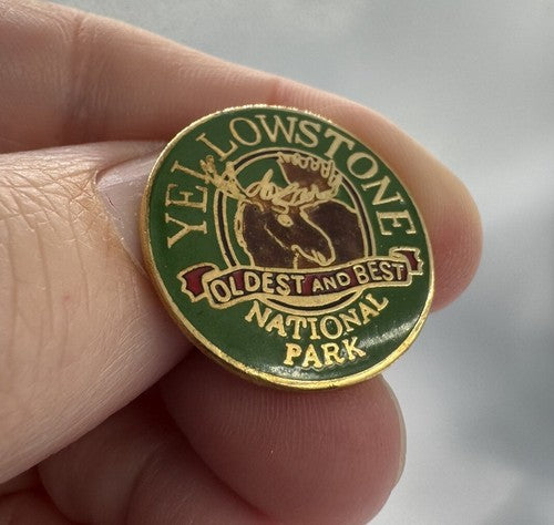 Yellowstone National Park OLDEST AND BEST Moose Enamel Collectible Pin Souvenir