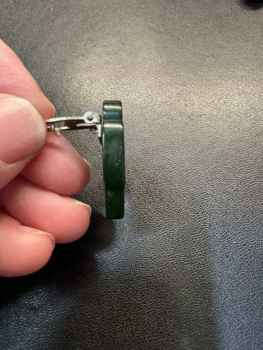 Vintage Girl Scouts Bakelite Look Dress Clip Badge Pin Green Gold