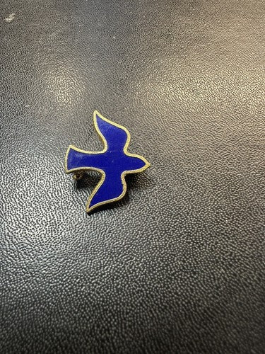Vintage Blue Enamel Dove Lapel Pin Brooch Holy Spirit Christian Confirmation
