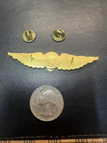 Vintage Flight AIREVAC Crew Member Brass Wings Pin Helicopter Pilot Wings