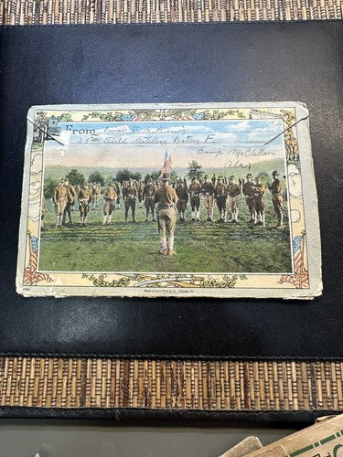 1918 WWI FORT CAMP MCCLELLAN ANNISTON AL RPPC & FOLDER POSTCARD WITH 20 VIEWS