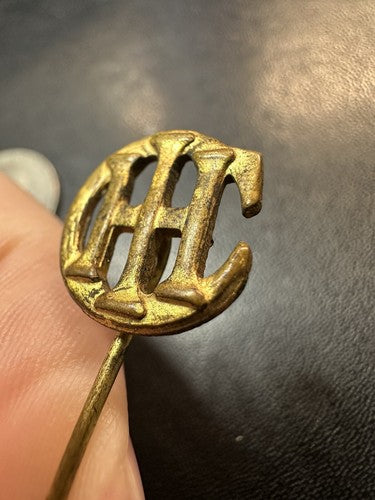 Antique International Harvester Company Brass Stick Pin IHC Advertising Childs
