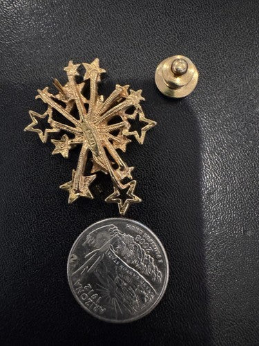 VTG Avon Patriotic Fireworks July 4th Stars Rhinestones Enamel Pin Tie Tack Flag