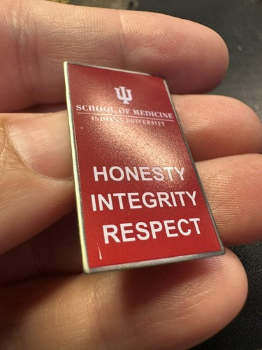 Indiana University School of Medicine IU Hoosiers Logo Red Enamel Pin
