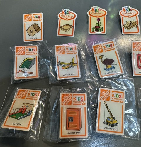 Lot of 71 The Home Depot Kids Workshops Lapel Pins