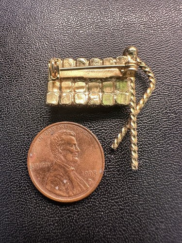 Vintage Canadian Flag Crystal Embellished brooch