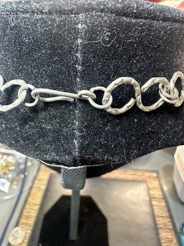 Gunmetal Chainmail Mesh Bib Necklace 17” 4.5” Drop