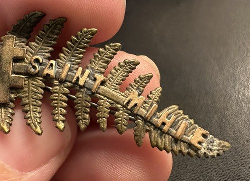 Antique WWI ST MIHIEL Commemorative Fern Pin FRANCE