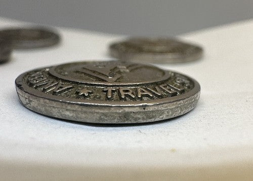 Vintage American Express Travel Service Set of Metal Suit Buttons RARE AMEX