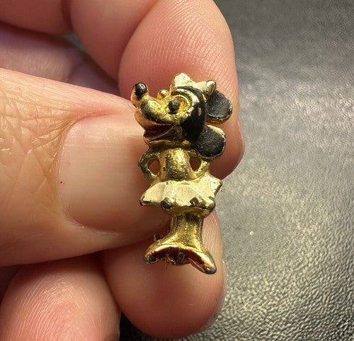 Rare HTF VTG Early Minnie Mouse Walt Disney Pin Brooch Painted Enamel 1940s-50s?