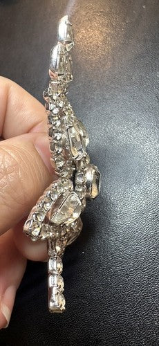 Vintage Rhinestone Statement Brooch Signed GORGEOUS Unsigned Kramer Floral Spray