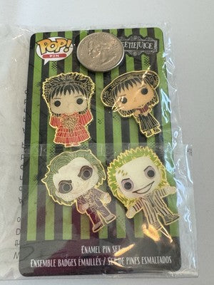 Funko Pop Beetlejuice Enamel Pin Set of 4 New