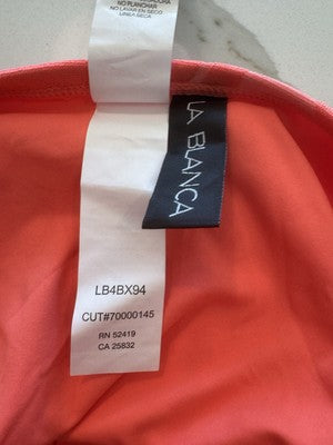 La Blanca Women's Side Tie Hipster Bikini Bottom Coral Island Palm Size M/10