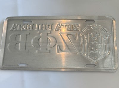 Vtg New Old Stock Zeta Phi Beta Sorority License Plate White Blue Sorority