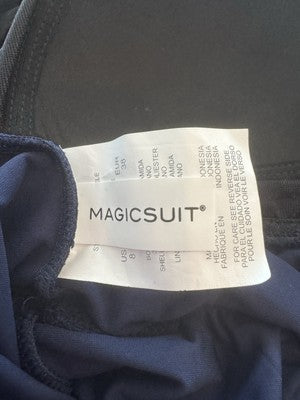 Magicsuit Ellie Sz 8 Swim Dress One-Piece Halter Slimming Swimsuit Navy NWOT