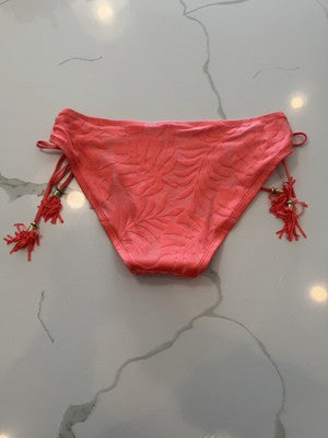 La Blanca Women's Side Tie Hipster Bikini Bottom Coral Island Palm Size M/10