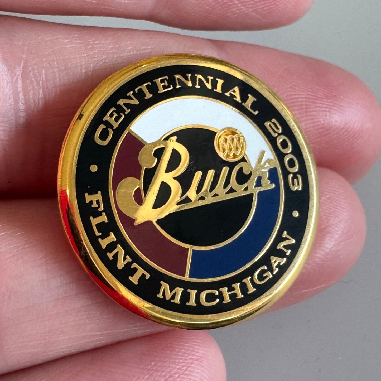 Vintage Buick 2003 Flint Michigan Centennial Lapel Pin Tie Tack Enamel