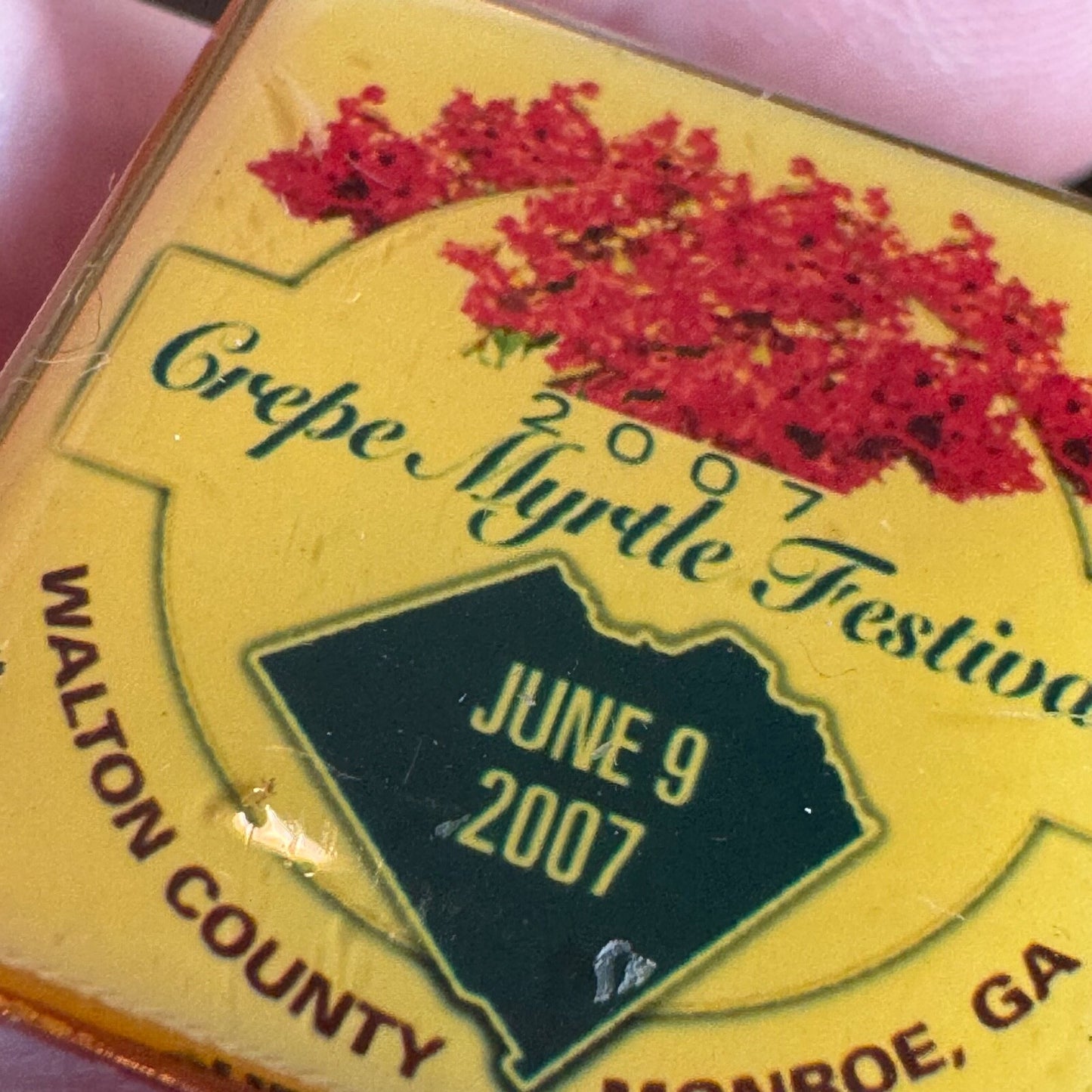 2007 Crepe Myrtle Festival Walton County Monroe Georgia Lapel Pin