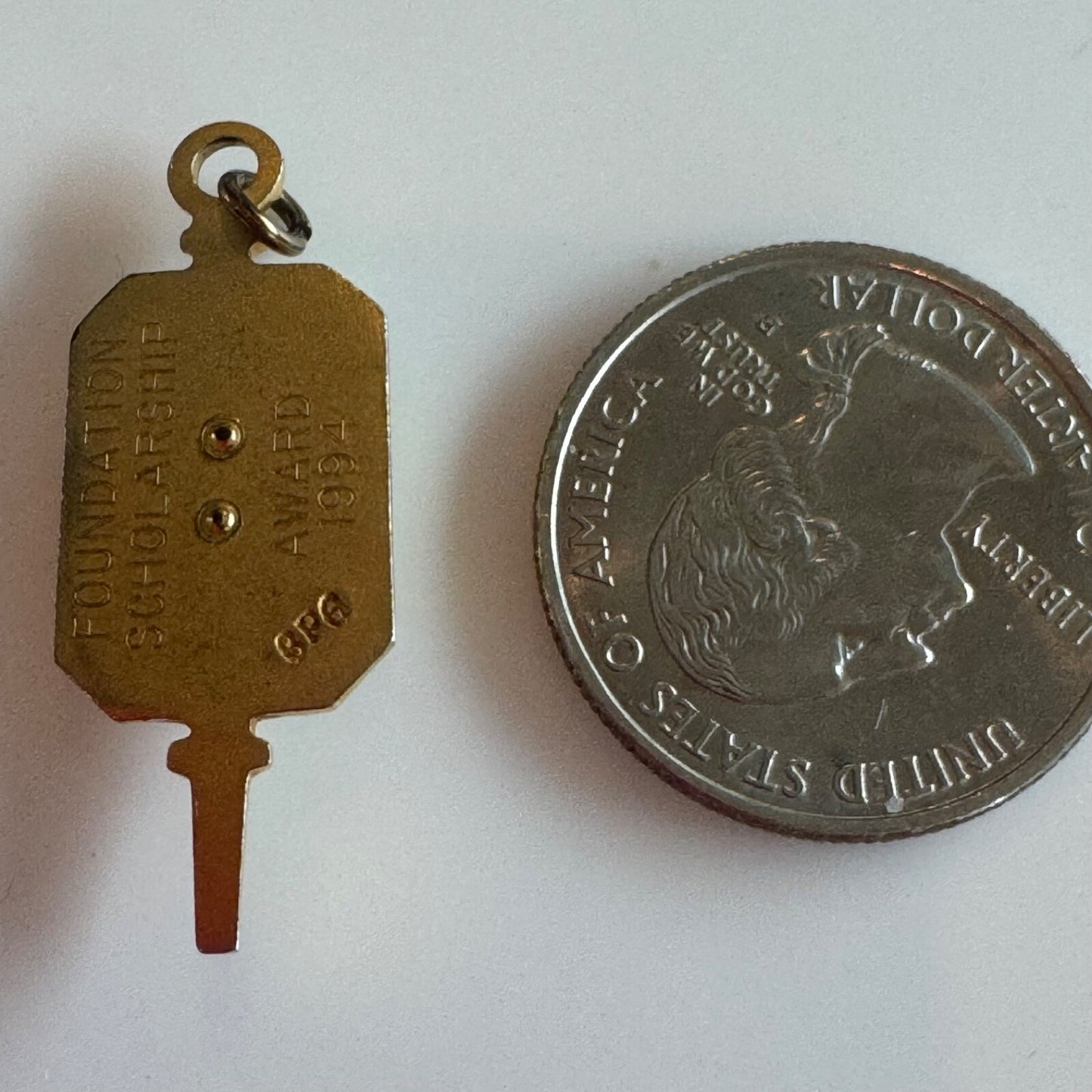 Vintage Alpha Gamma Delta Sorority Foundation Scholarship Crest Key Fob Pendant
