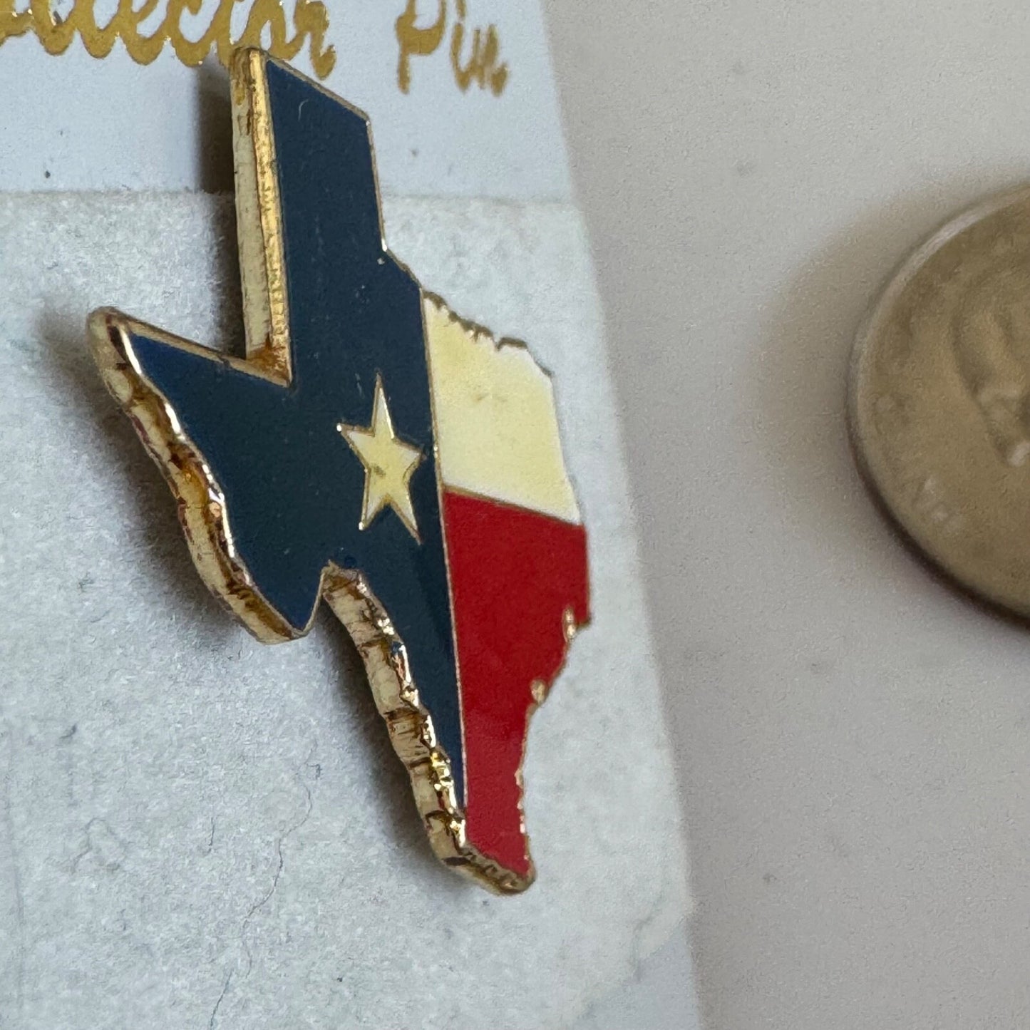 Texas State Flag Shape Collector Pin – New on Card