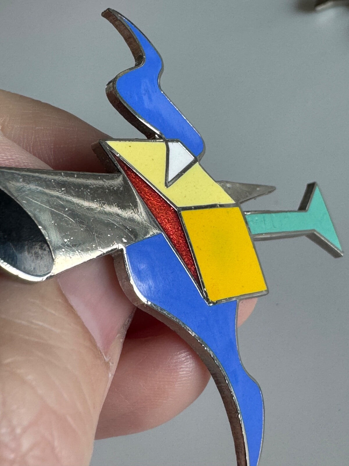 Vtg Acme Studios Alchi X Alchimia Modernist Enamel Pin Brooch Earrings Set