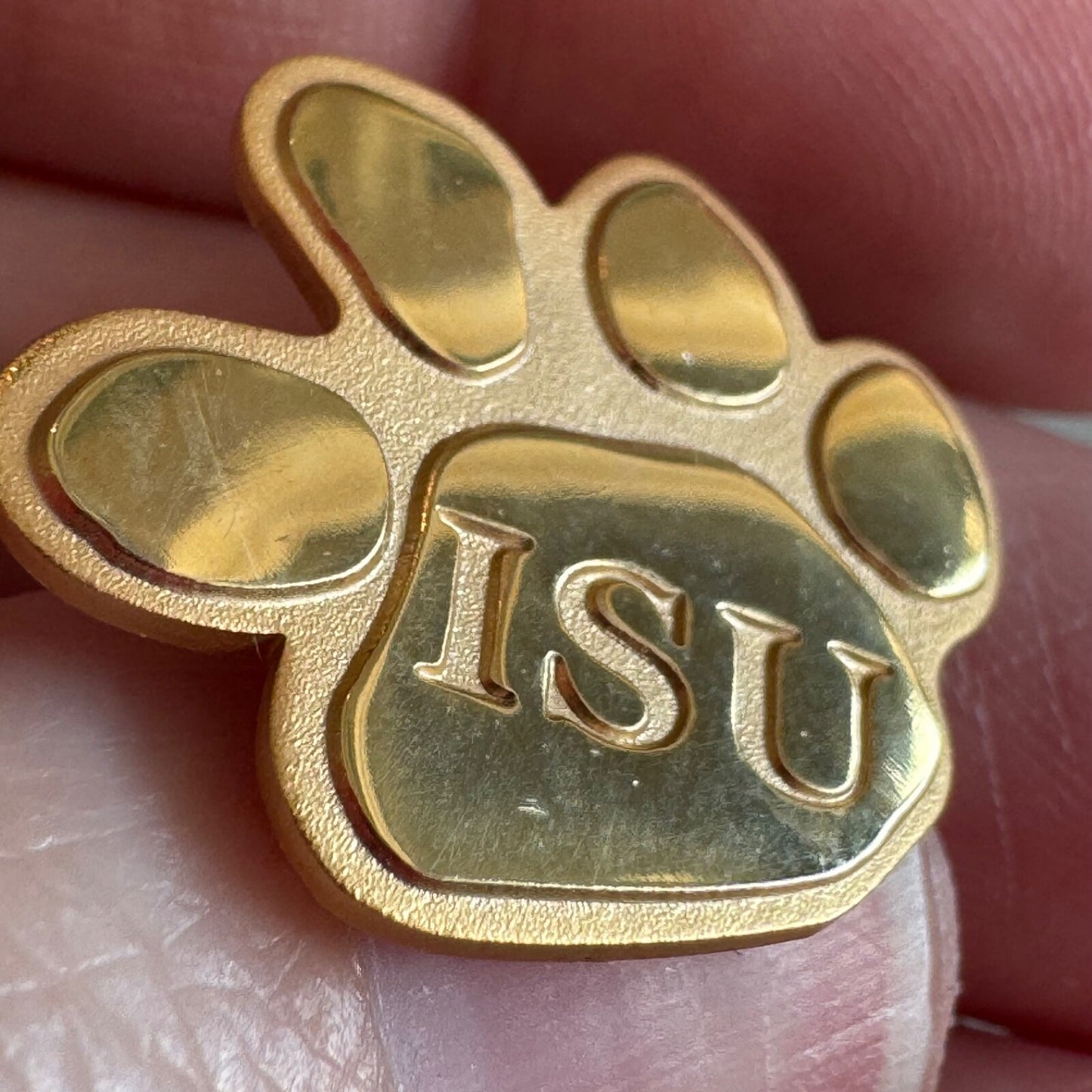 Idaho State University ISU Bengals Paw Print Gold Tone Lapel Pin Tie TAck