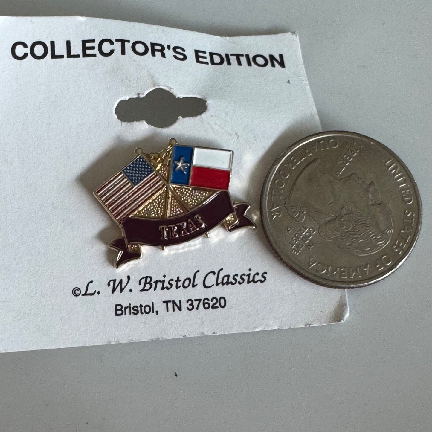 Texas and USA Flags Collector’s Edition Lapel Pin – Bristol, TN