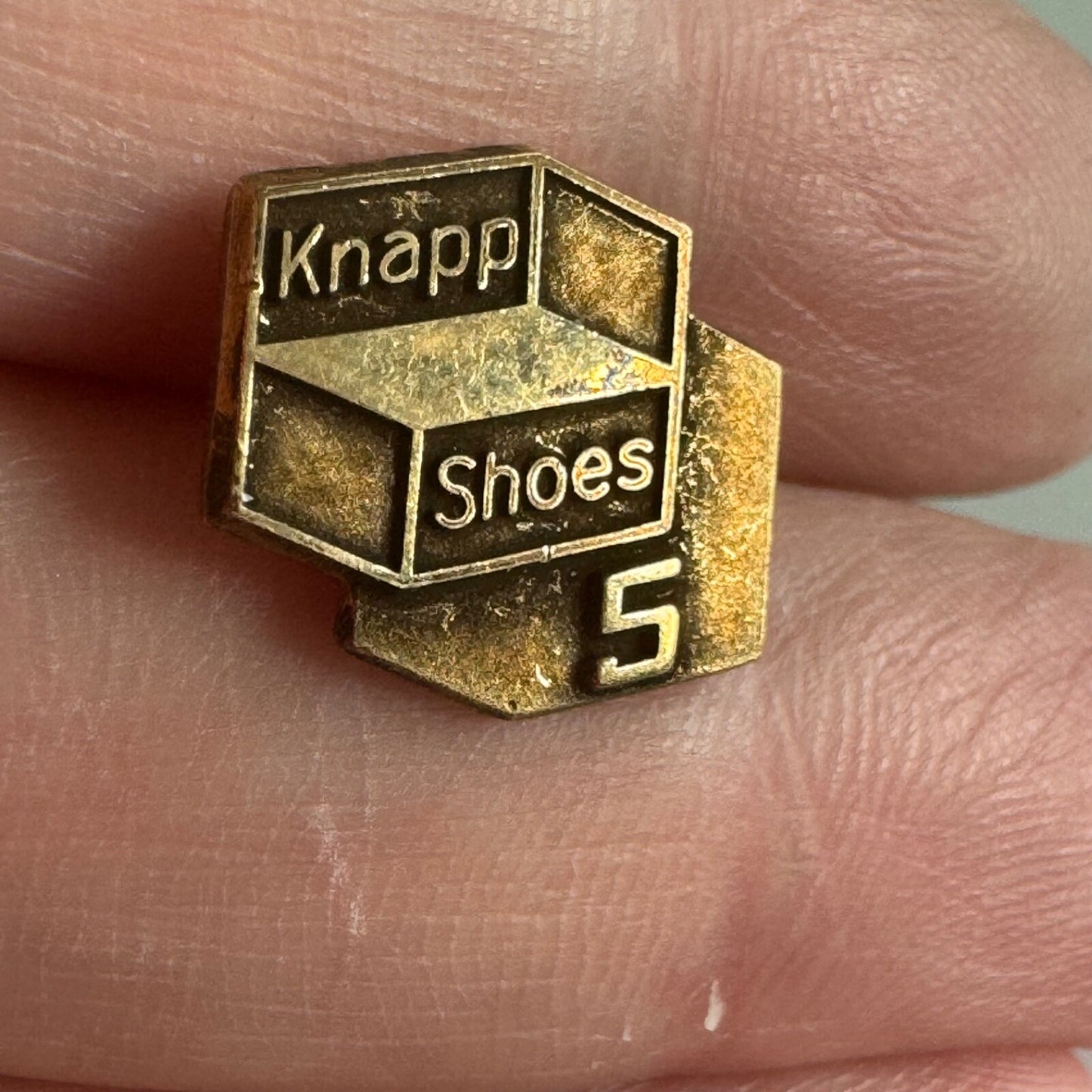 Vintage Knapp Shoes 5 Years of Service Lapel Pin 1/10 10k Gold Filled