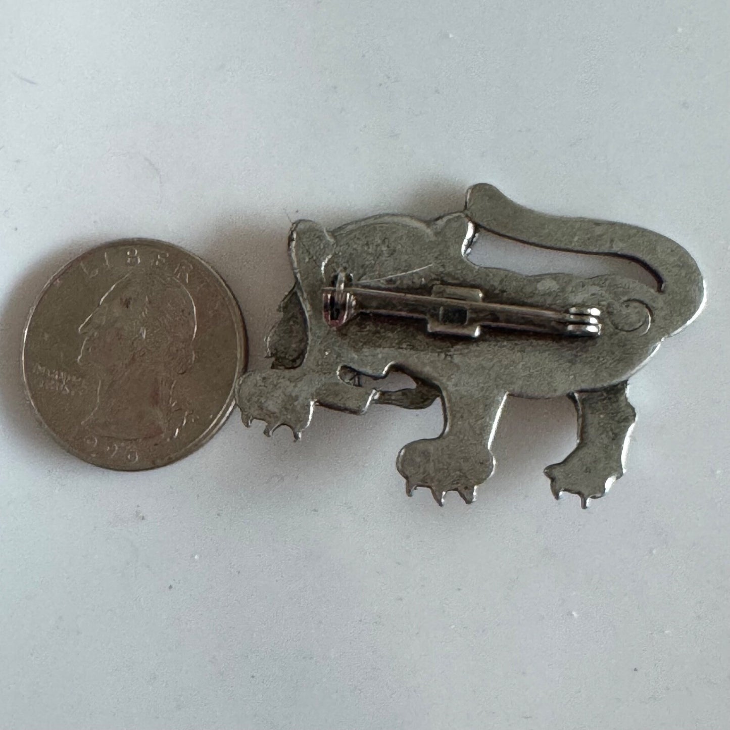 Vintage Pewter Tiger Brooch Pin