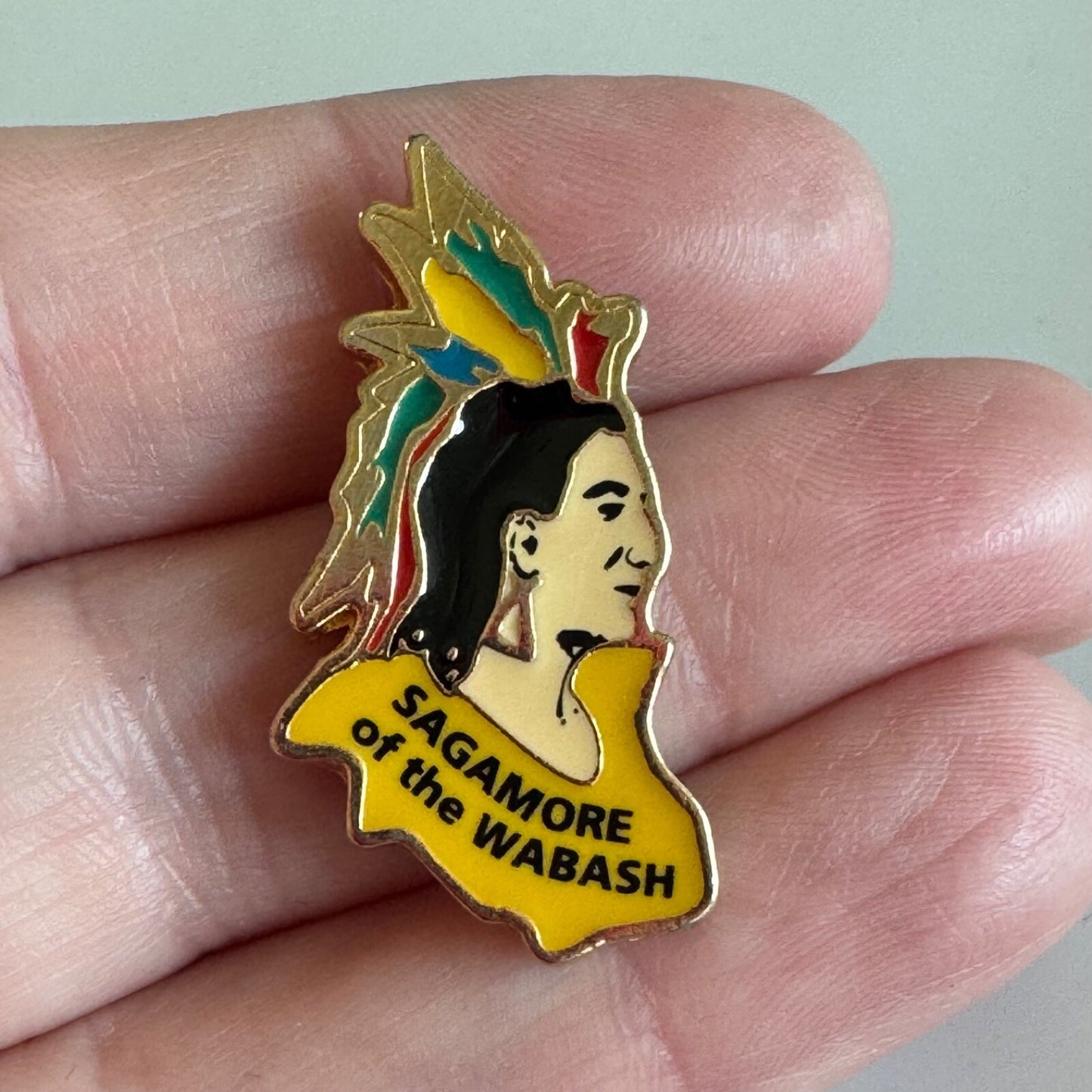 Vtg SAGAMORE OF THE WABASH ~ INDIANA GOVERNORS AWARD LAPEL PIN RARE