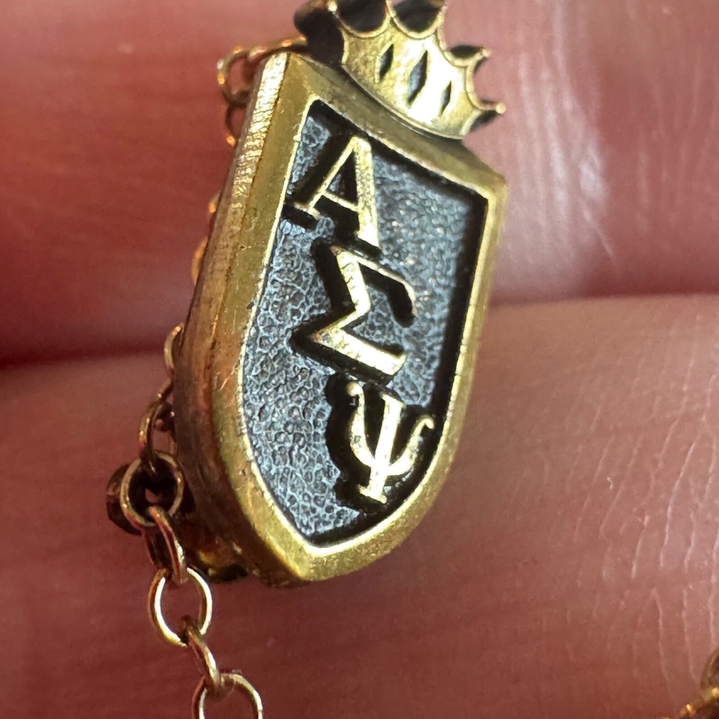 Vintage Alpha Sigma Psi Service Sorority 1960 Lapel Pin with Guard Marywood Univ