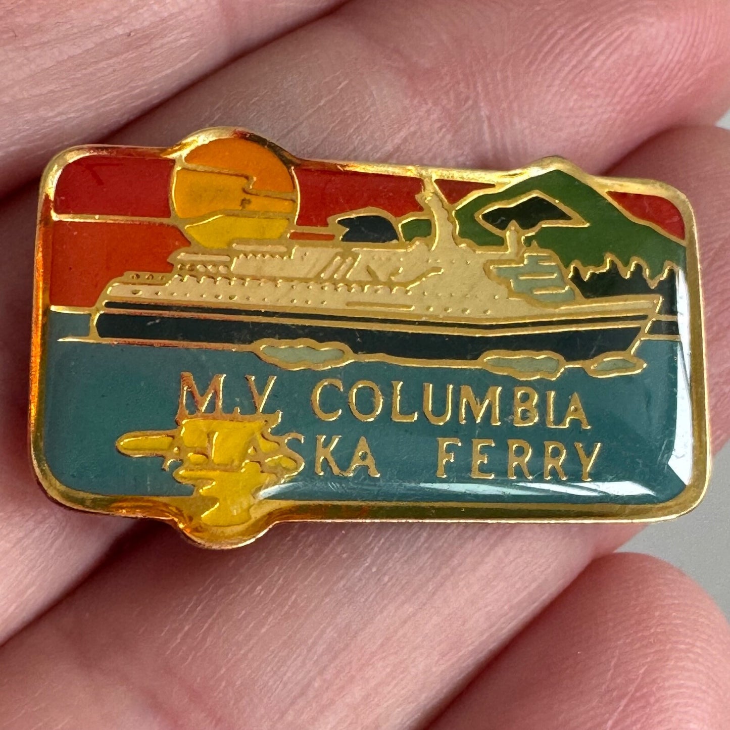 M.V. Columbia Alaska Marine Highway System Ferry Boat Ship Lapel Pin